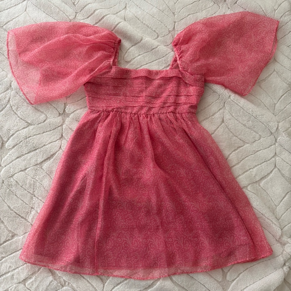 Pink Flutter Sleeve Abercrombie & Fitch Dress
